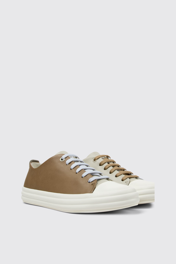 Camper Twins - Graue Ledersneaker für Damen.
