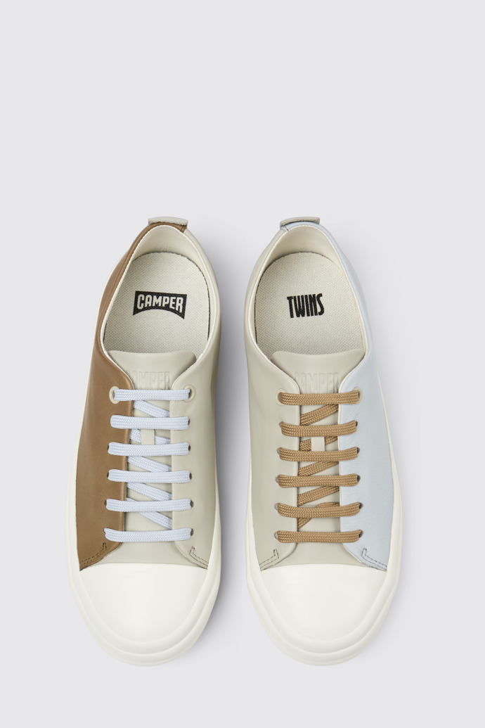Camper Twins - Graue Ledersneaker für Damen.