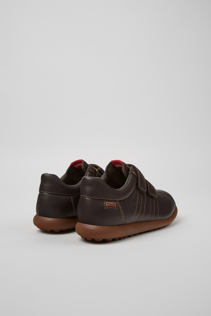 Camper Pelotas - Brauner Kinderschuh aus Leder und Textil.