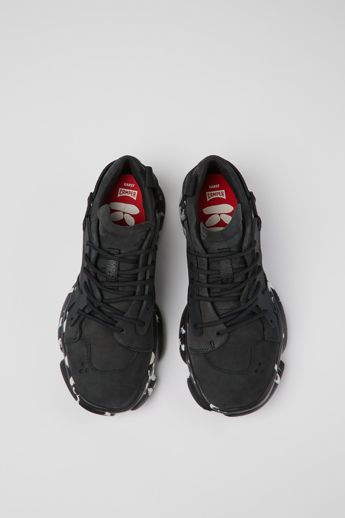 Camper Karst - Schwarzer Damensneaker aus Nubukleder/Textil