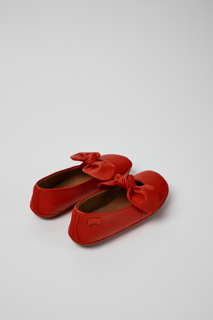 Camper Right - Rote Lederballerina für Kinder.