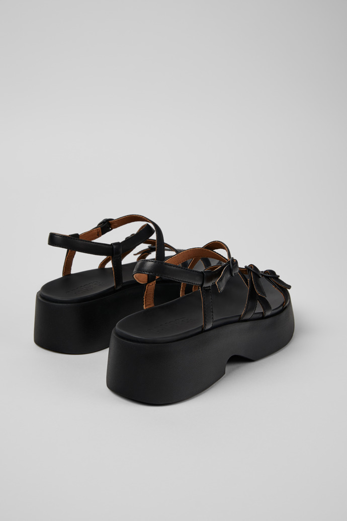 Camper Tasha - Schwarze Ledersandale für Damen.