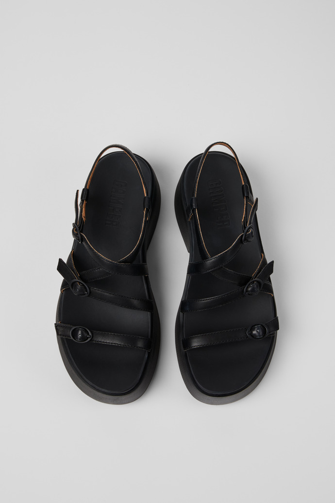 Camper Tasha - Schwarze Ledersandale für Damen.