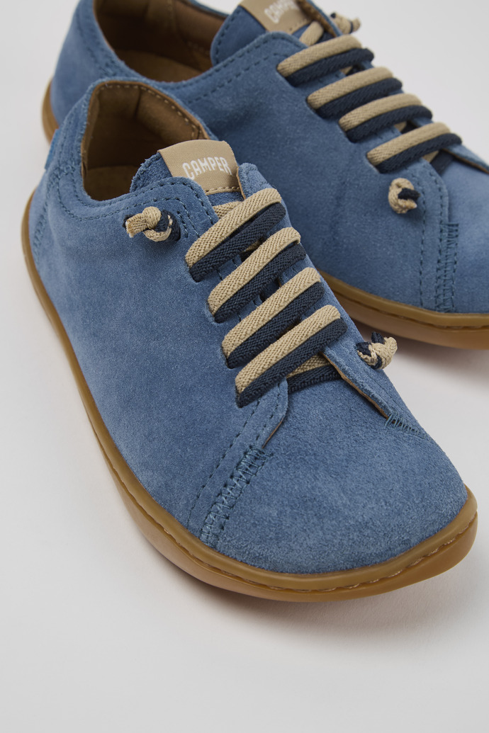 Camper Peu - Blauer Kinderschuh aus Nubukleder.