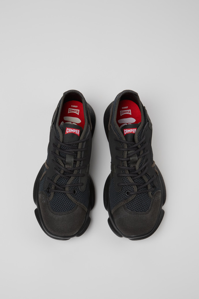 Camper Karst Sorona® - Grauer und schwarzer Damensneaker aus Textil
