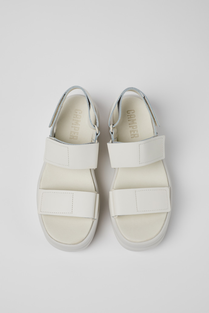 Camper Pelotas Flota Up - Weiße Ledersandalen für Damen.