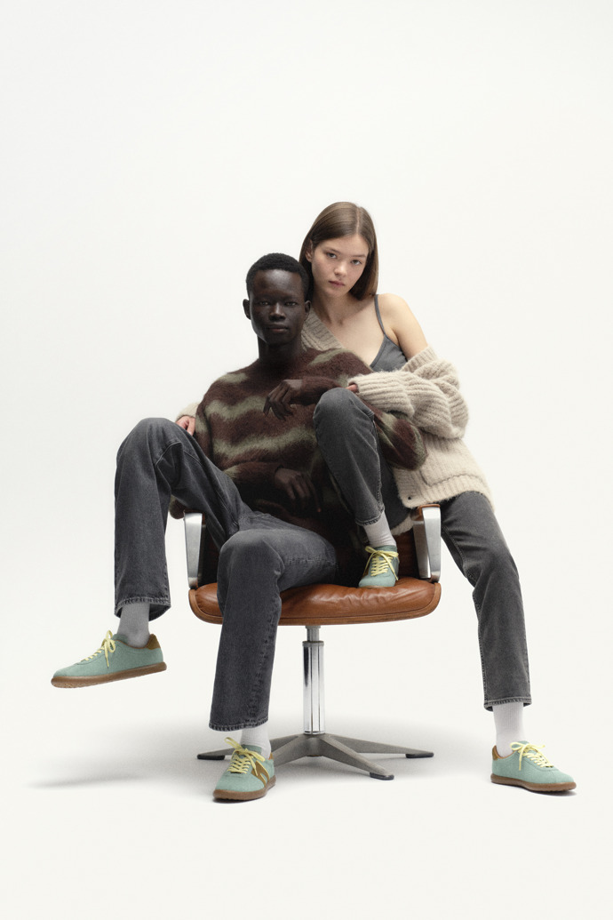 Camper Pelotas Soller - Mehrfarbige Sneakers aus Nubukleder für Damen.