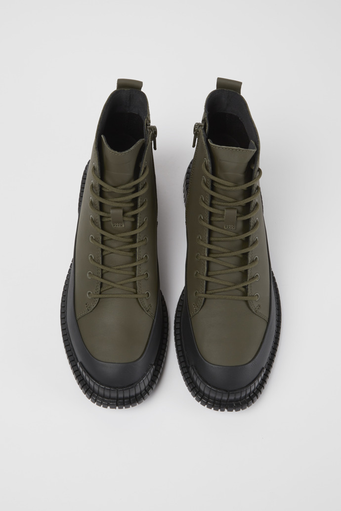 Camper Pix - Damenstiefelette aus Leder in Grün und Schwarz