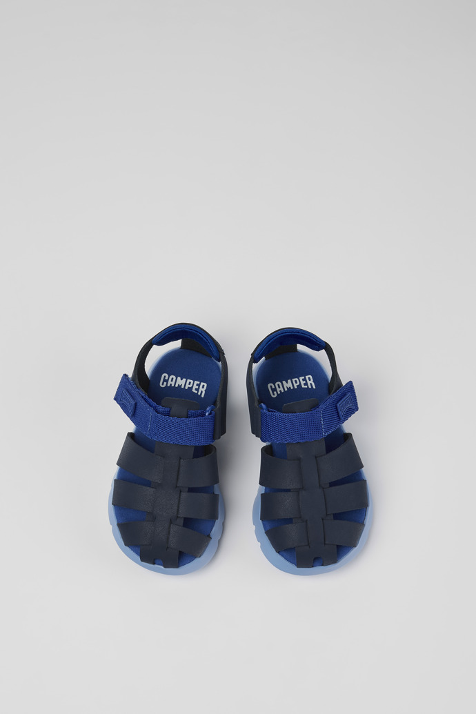 Camper Oruga - Blaue Sandalen aus Leder/Textil