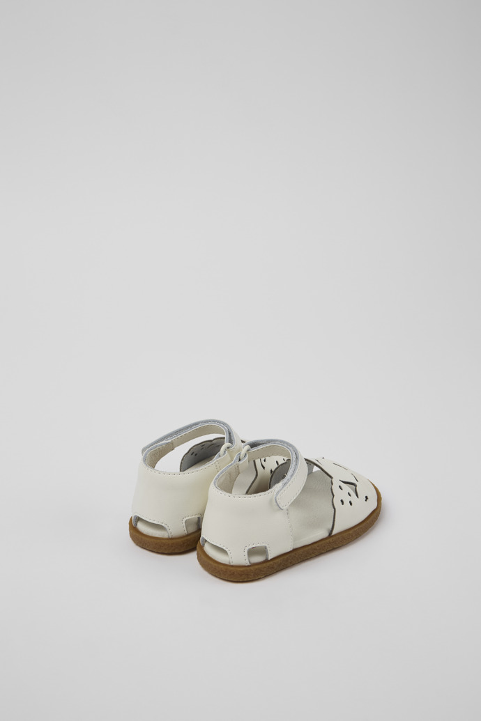 Camper Twins - Weiße Ledersandalen mit Doppelriemen