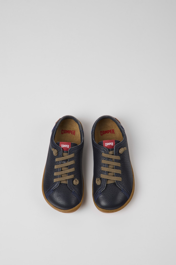 Camper Peu - Blauer Kinderschuh aus Leder.