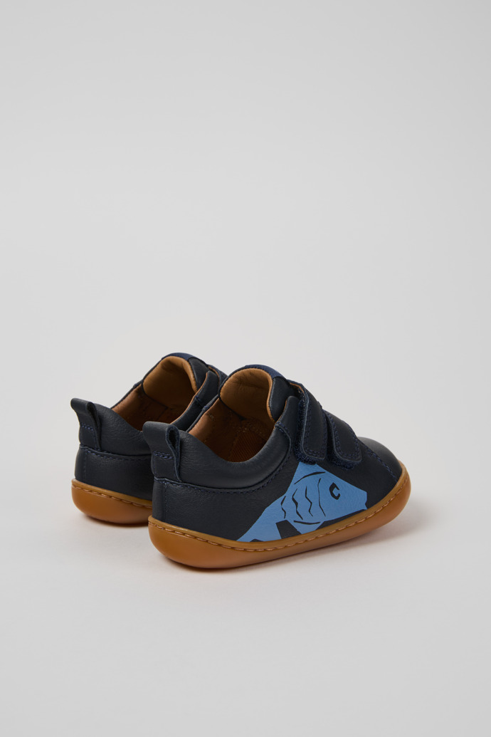 Camper Twins - Blauer Kindersneaker aus Leder.