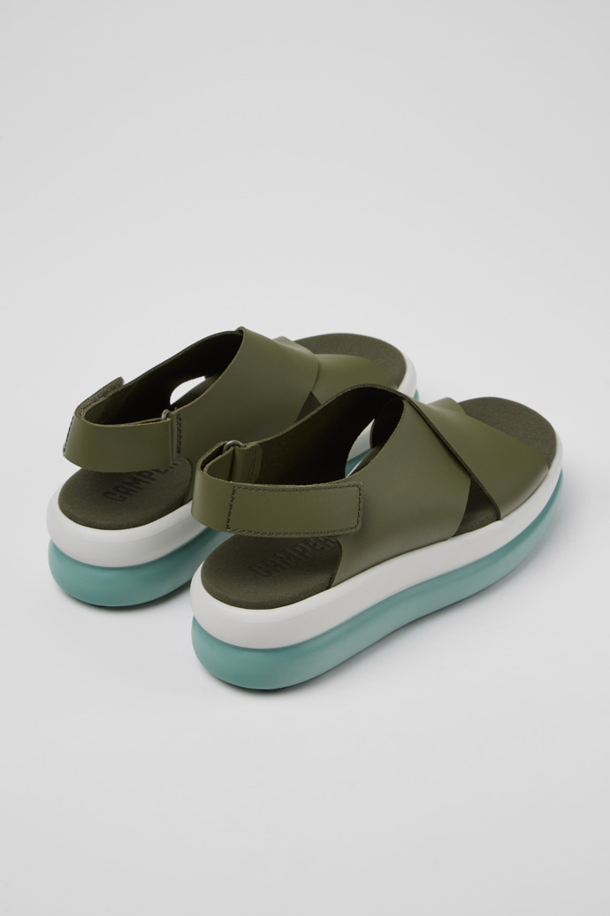 Camper Pelotas Flota Up - Grüne Ledersandalen für Damen.