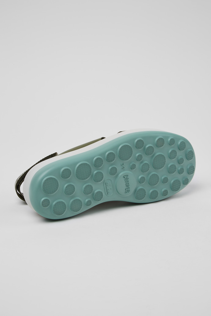 Camper Pelotas Flota Up - Grüne Ledersandalen für Damen.