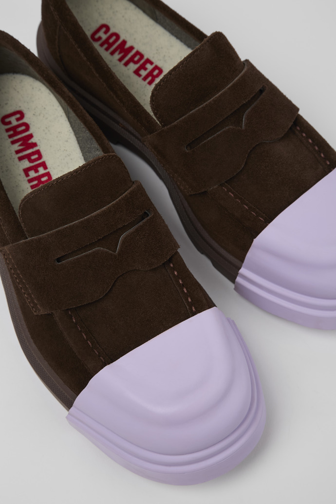Camper Junction - Brauner Damensloafer aus Nubukleder