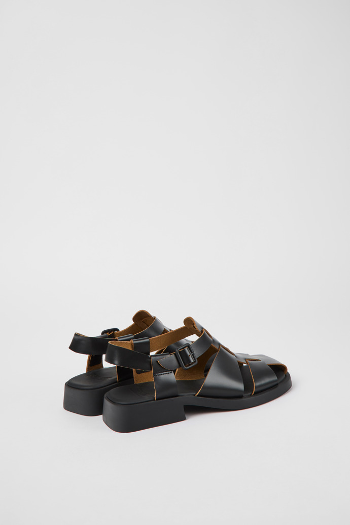 Camper Dana - Schwarze Ledersandale für Damen.