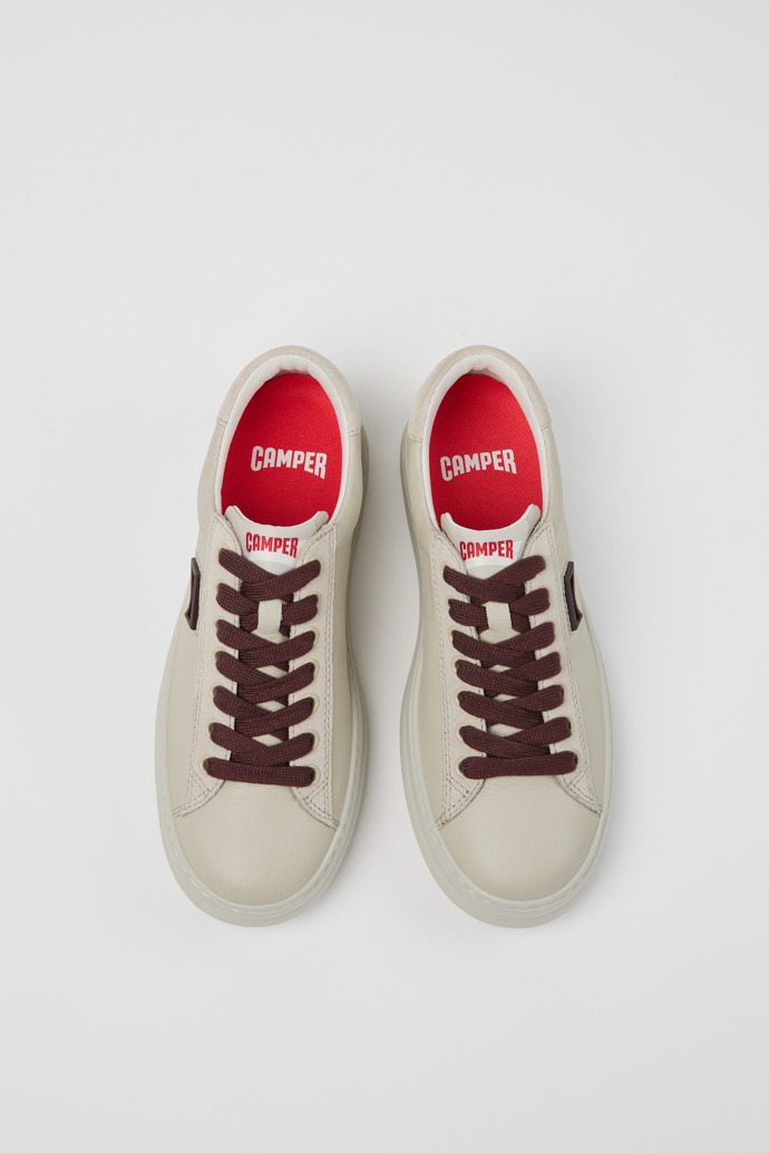 Camper Runner - Graue Damensneaker aus Leder und Nubukleder.