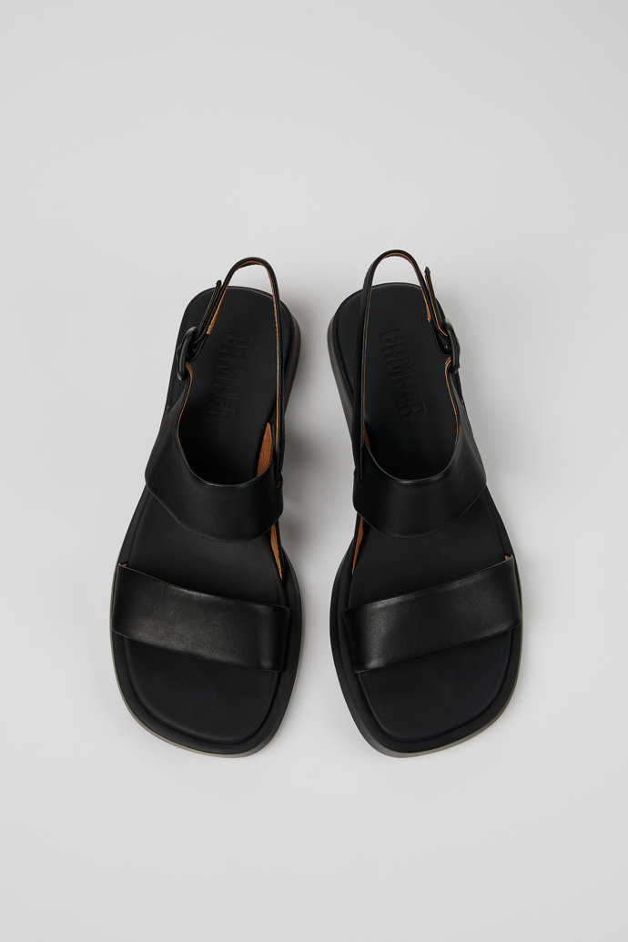 Camper Dana - Schwarze Ledersandale für Damen.