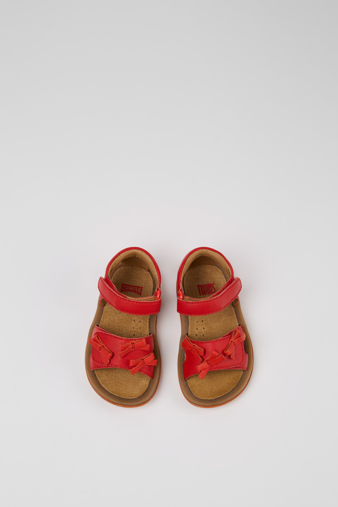 Camper Twins - Rote Kindersandale aus Leder.