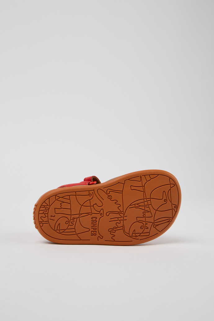 Camper Twins - Rote Kindersandale aus Leder.