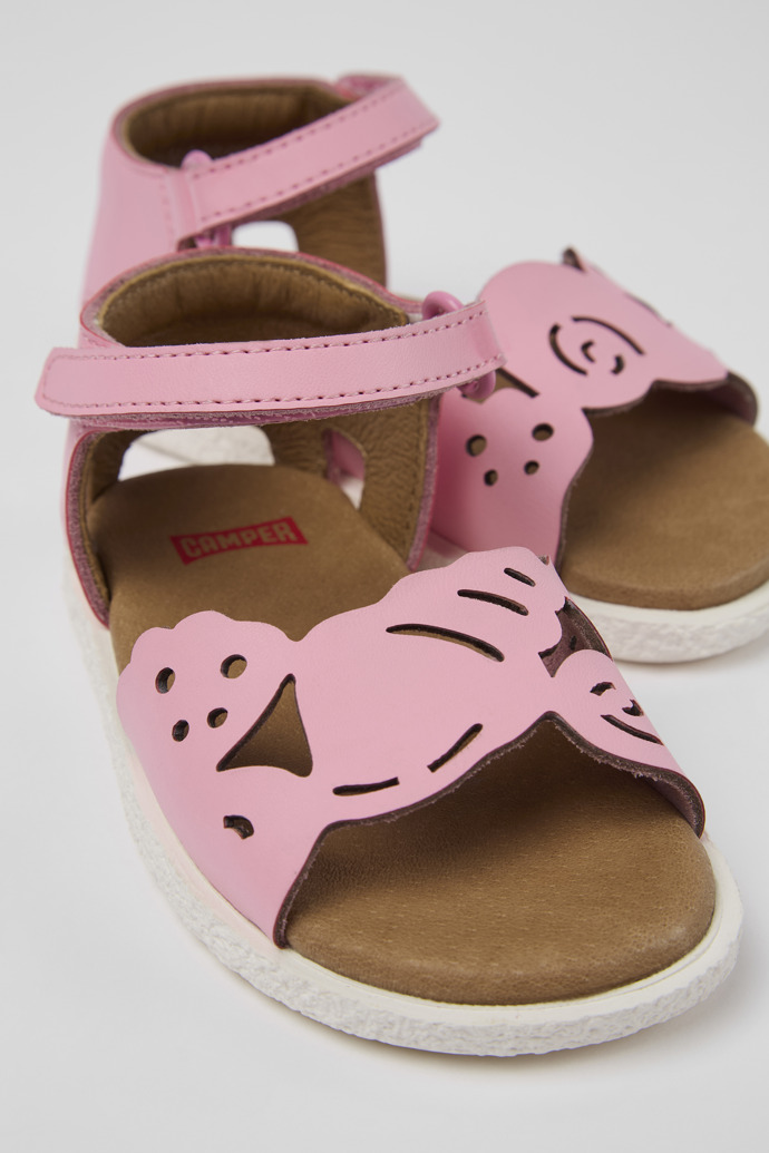 Camper Twins - Rosafarbene Ledersandalen mit Doppelriemen