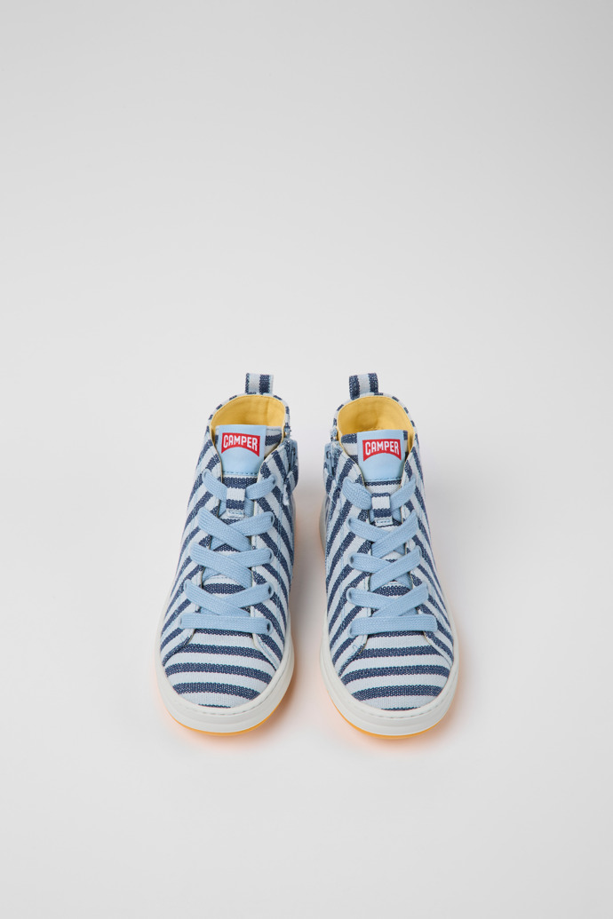 Camper Runner - Blau-weißer Kindersneaker aus Textil