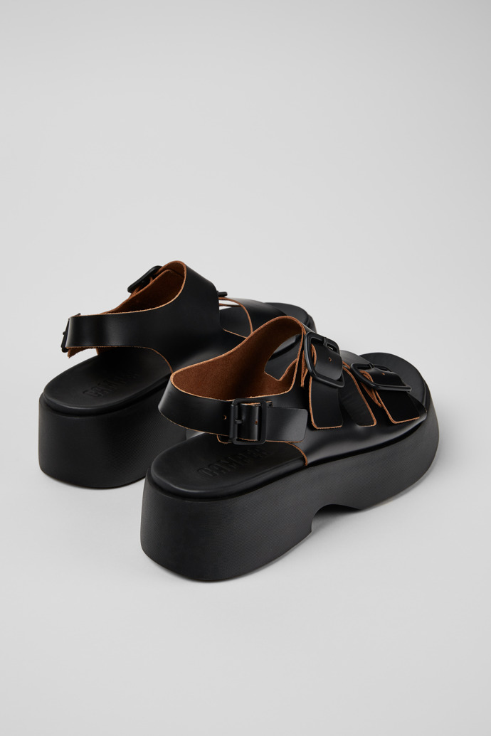 Camper Tasha - Schwarze ledersandale für damen.