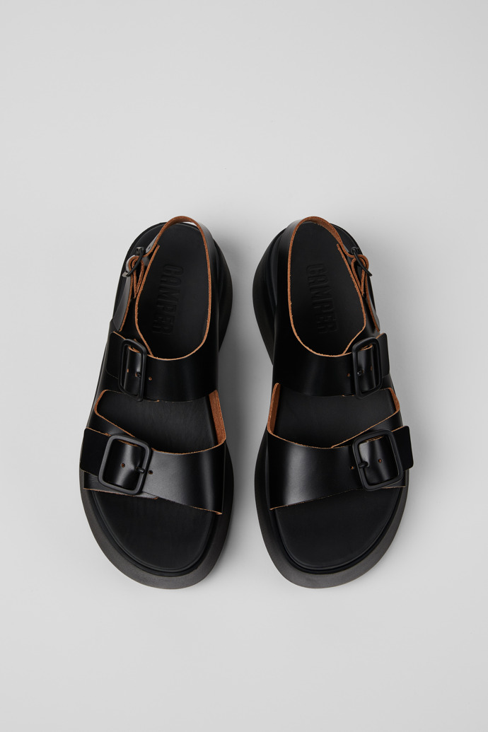 Camper Tasha - Schwarze ledersandale für damen.