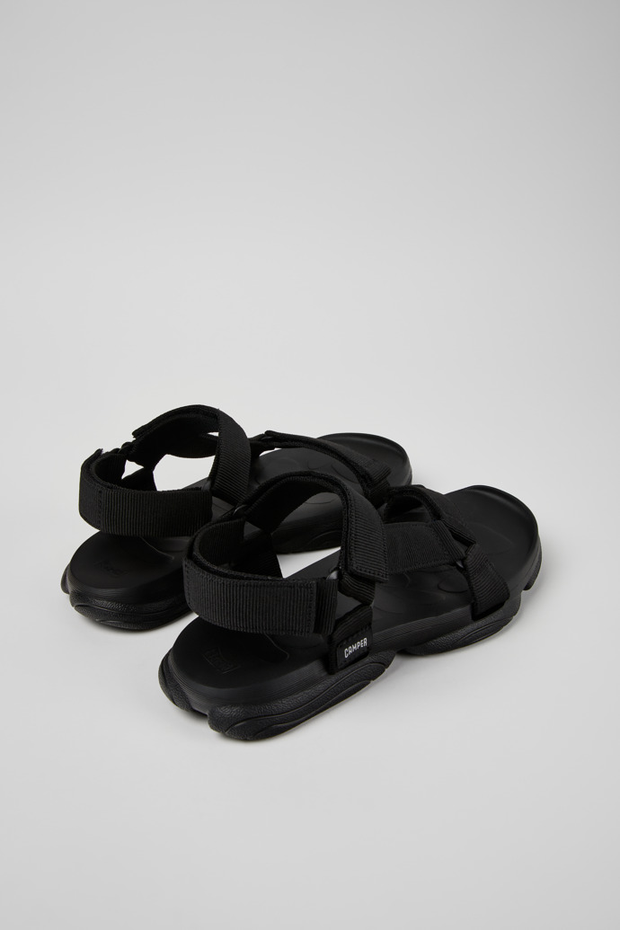 Camper Karst Sandal - Schwarze Herrensandale aus recyceltem PET-Webbing.