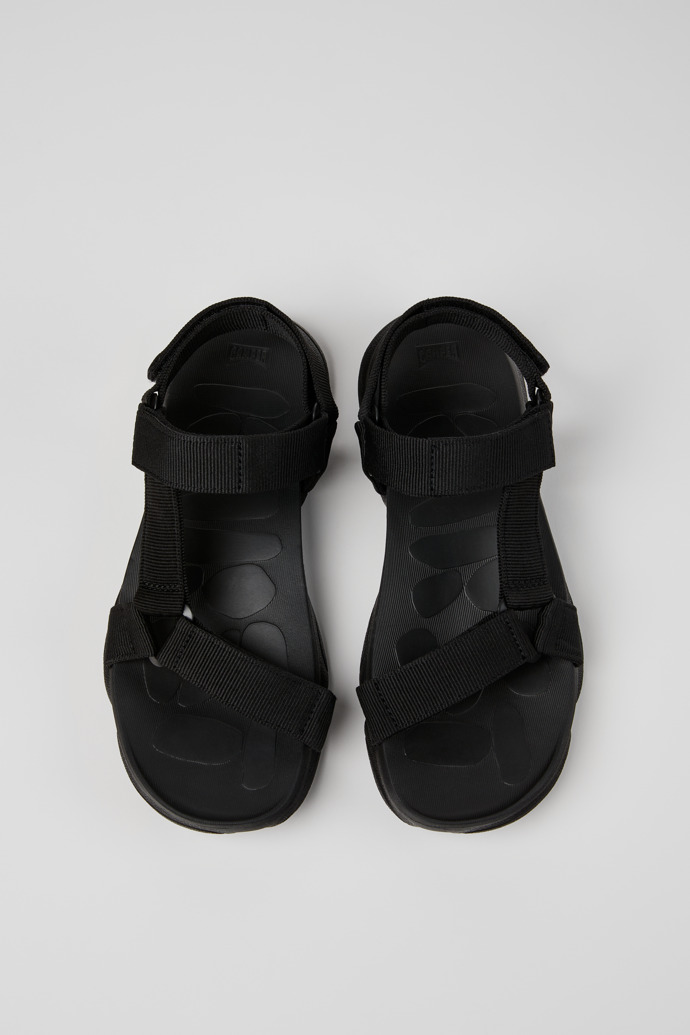 Camper Karst Sandal - Schwarze Herrensandale aus recyceltem PET-Webbing.