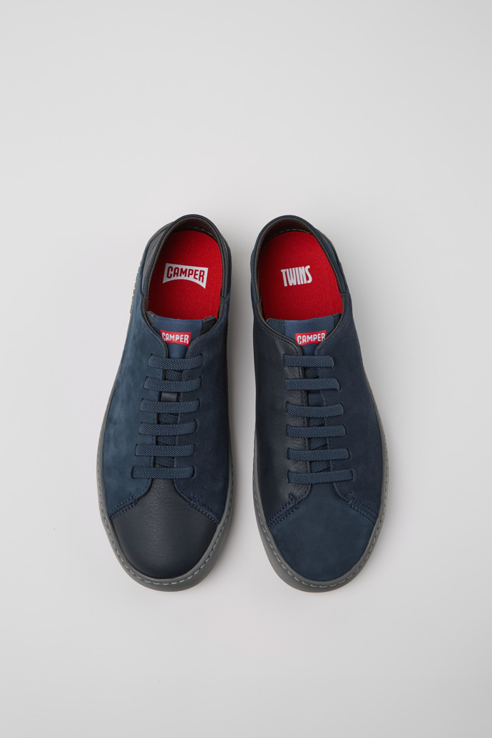 Camper Twins - Blauer Herrenschuh aus Nubukleder und Leder.