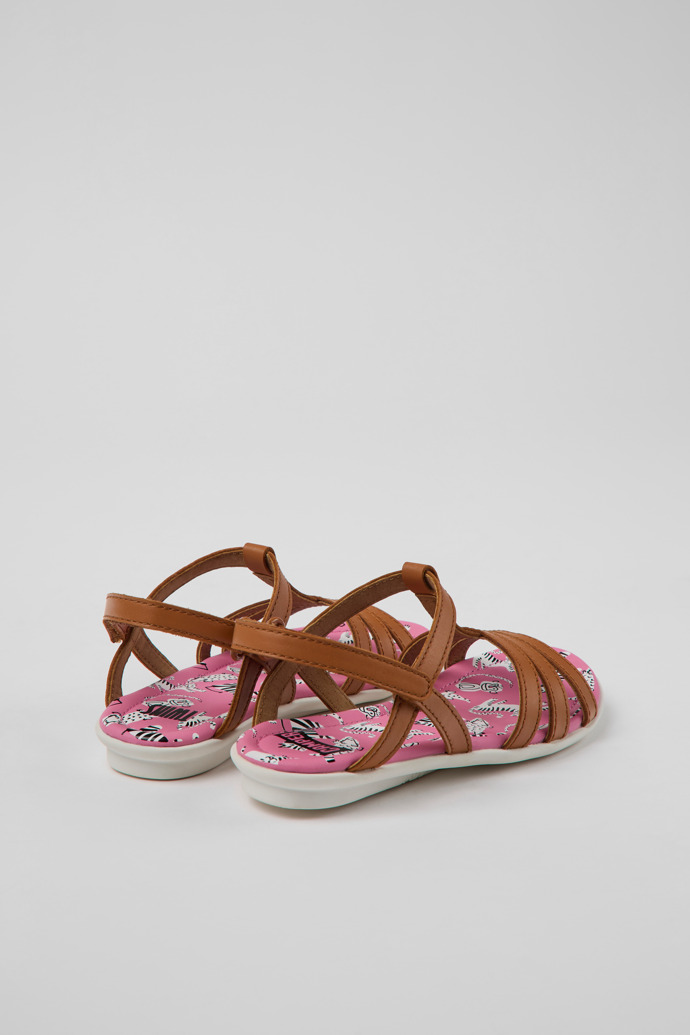 Camper Twins - Braune Kindersandale aus Leder
