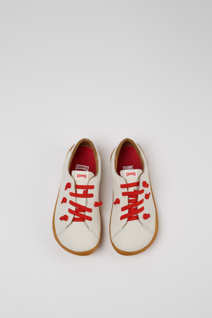 Camper Twins - Weißer Kinderschuh aus Leder.