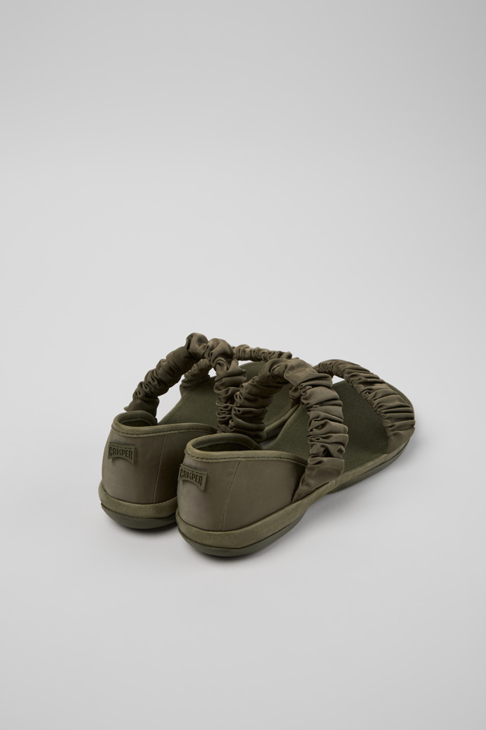 Camper Right - Grüne Sandalen aus recyceltem PET und Leder für Damen.