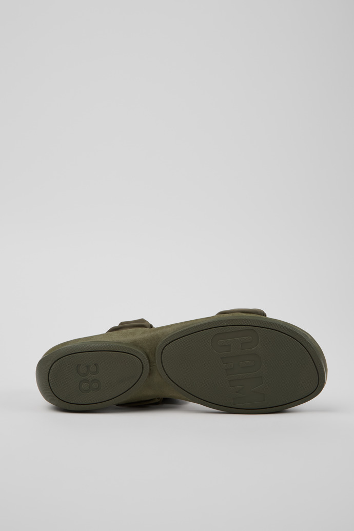 Camper Right - Grüne Sandalen aus recyceltem PET und Leder für Damen.
