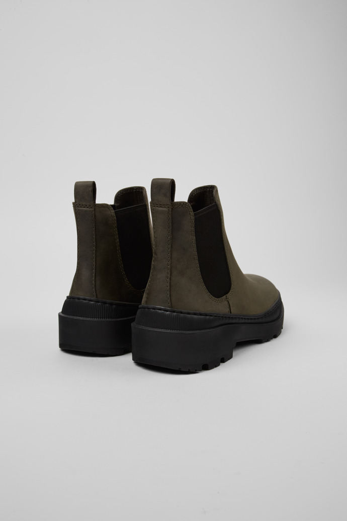 Camper Brutus Trek MICHELIN - Grüne Damenstiefelette aus Nubukleder