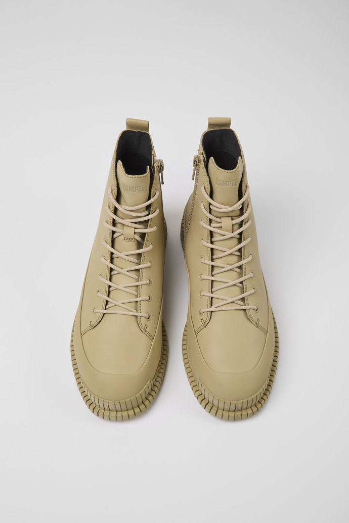 Camper Pix - Beige Damenstiefelette aus Leder