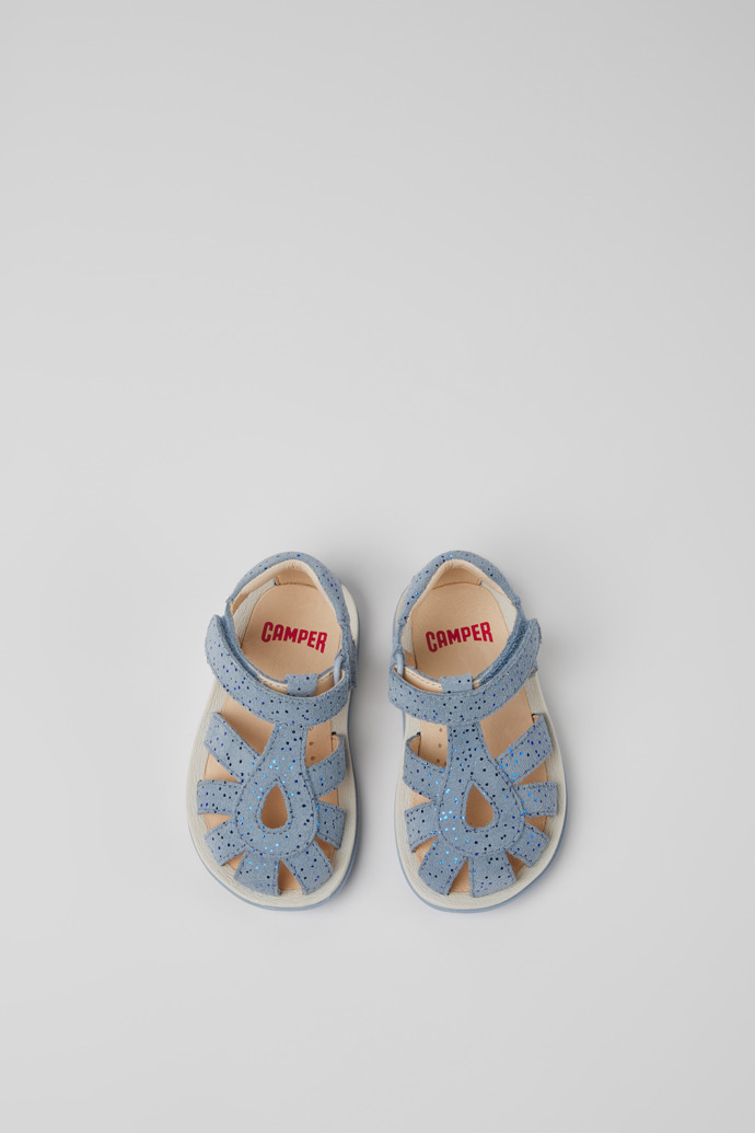Camper Bicho - Blaue Kindersandale aus Nubukleder