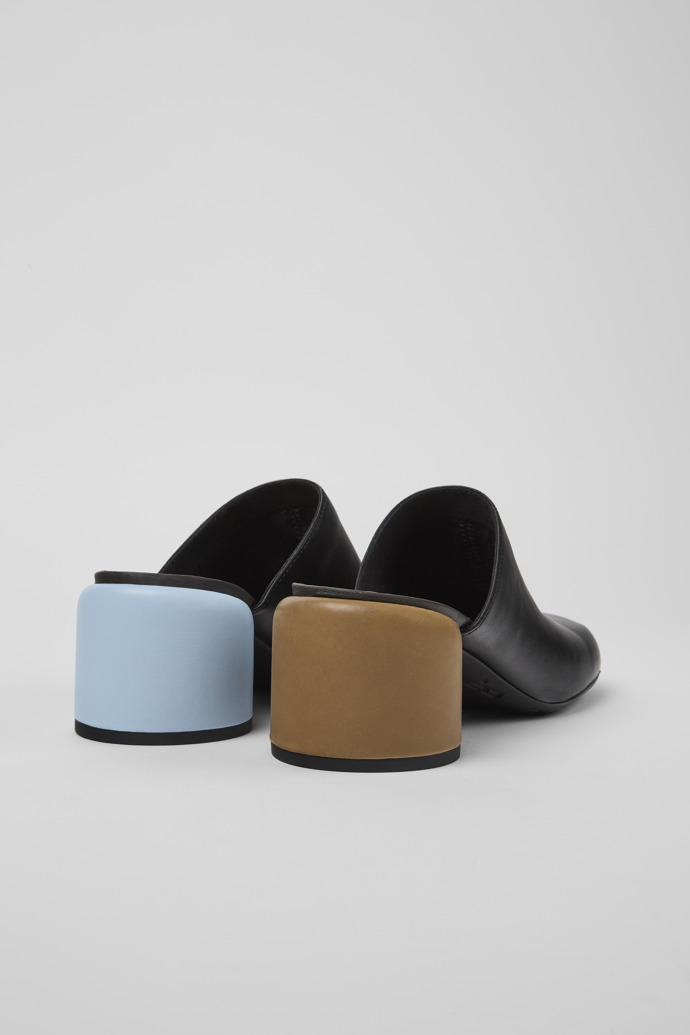 Camper Twins - Schwarze Lederclogs für Damen