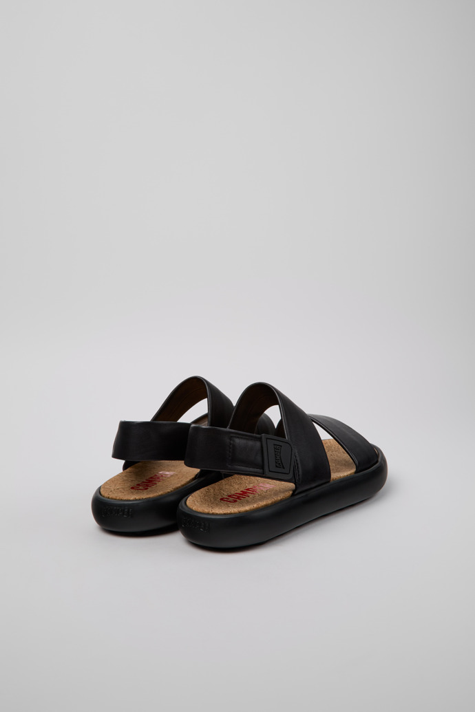 Camper Pelotas Flota - Schwarze Herrensandale aus Leder.