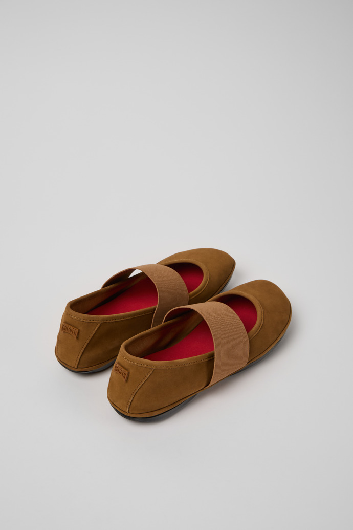 Camper Right Nina - Brauner Ballerina aus Nubukleder für Damen.