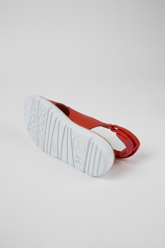 Camper Oruga - Rote Damensandale aus Leder und Textil
