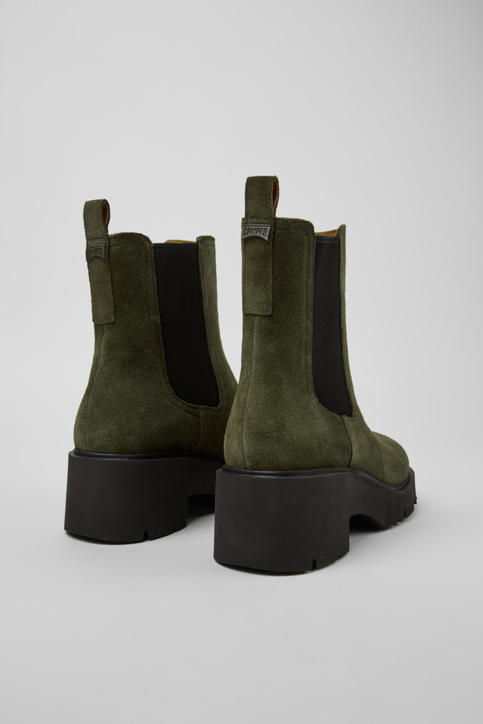 Camper Milah - Grüne Damenstiefelette aus Nubukleder