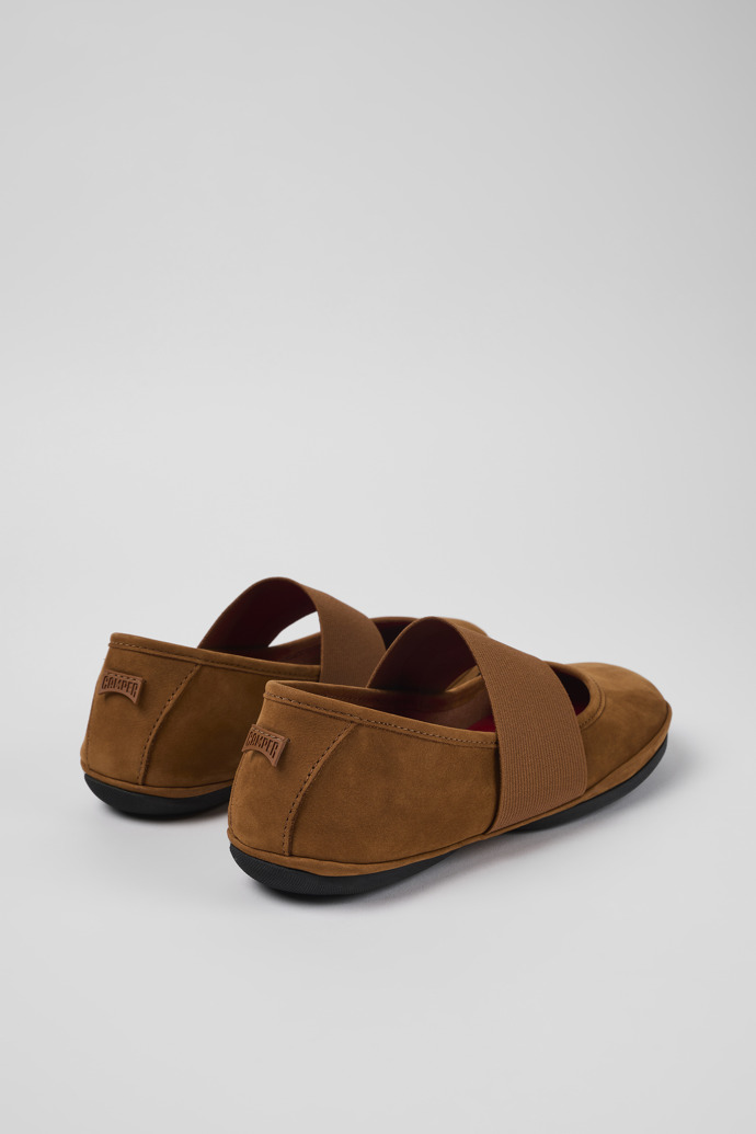 Camper Right - Brauner Ballerina aus Nubukleder für Damen.