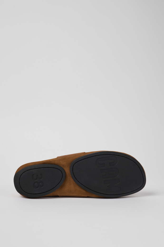 Camper Right - Brauner Ballerina aus Nubukleder für Damen.