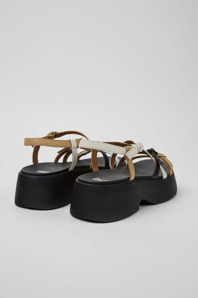Camper Twins - Mehrfarbige Ledersandalen für Damen.