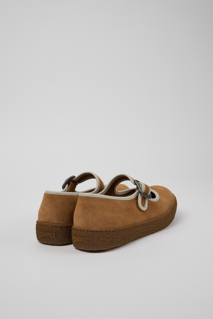 Camper Peu Terreno - Braun-graue Schuhe aus Nubukleder für Damen.