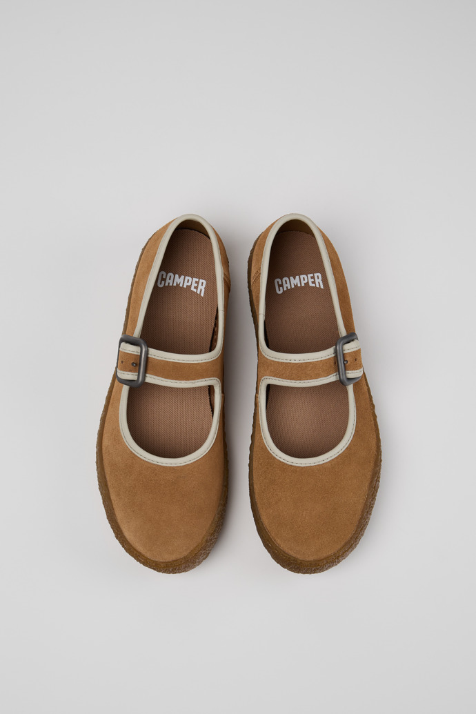 Camper Peu Terreno - Braun-graue Schuhe aus Nubukleder für Damen.