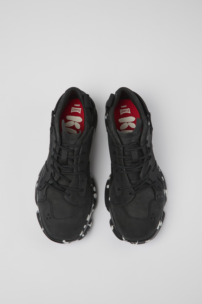 Camper Karst - Schwarzer Herrensneaker aus Nubukleder/Textil