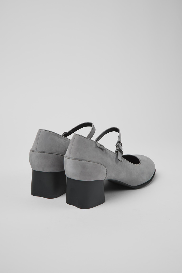 Camper Katie - Graue Mary-Jane-Schuhe mit Absatz aus Nubuk
